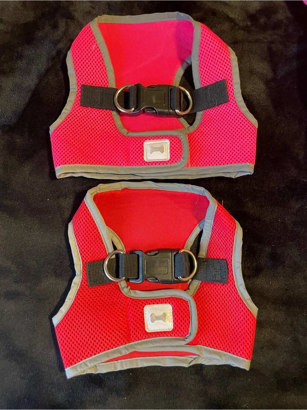 5 pieces Bundle Hot Pink Quilted Dog Jacket-2 waist Harness,2 outfits(small dog)